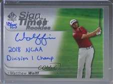 2021 SP Authentic Inscriptions 18/25 Matthew Wolff #SOTTR-MW Auto 3kg