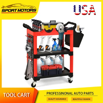 HOMIFLEX Auto Detailing Cart Car Wash Tool Organizer Trolley w/wheels for Garage Workshop