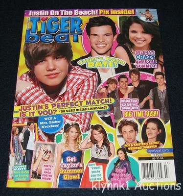 Tiger Beat Magazine July 2010 Justin Bieber Big Time Rush Selena Miley Taylor