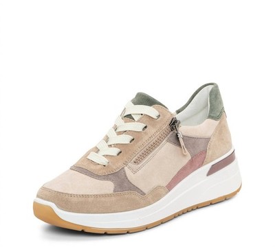 Ara Women's Side Zip Multi-Color Mixed Material Wedge Sneaker Size 10