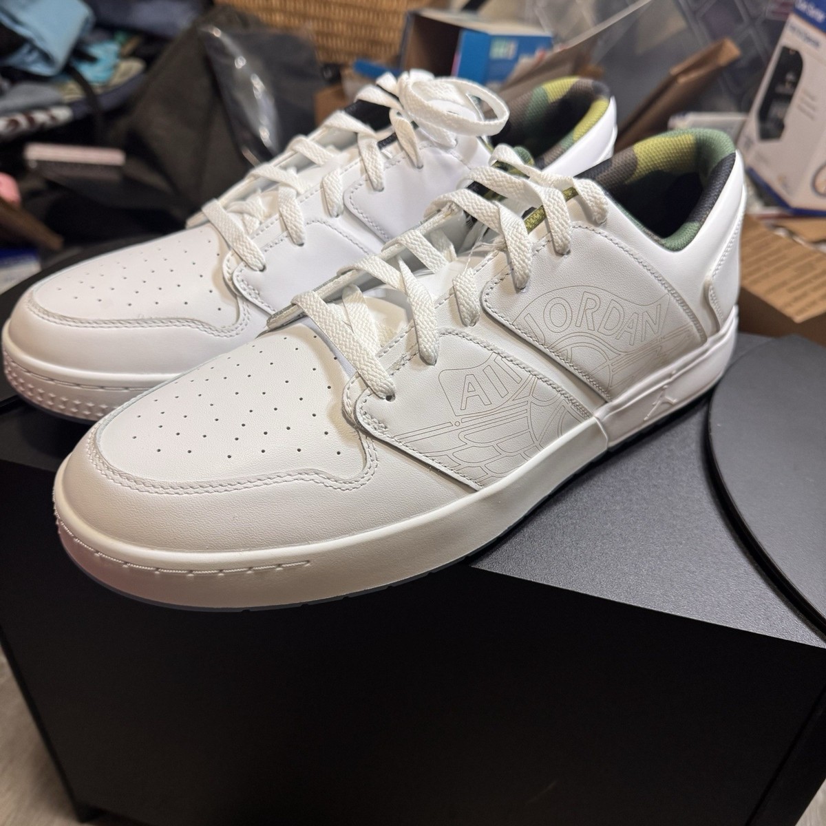 NEW Jordan NU Retro 1 G Golf Shoes White Spikes Men display picture 2