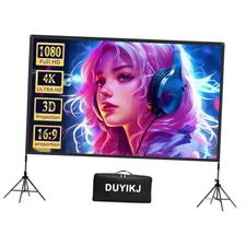Projector Screen with Stand, 120 inch Portable Outdoor Indoor Screen-120-4STB