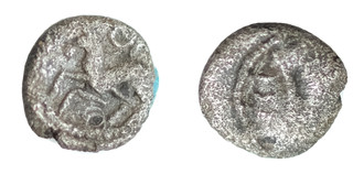 Celtic GALLIA SANTONES MID WESTERN AR 7mm 0 31g Horse 60 50 BC Head Aquitanin