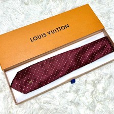 Louis Vuitton Bordeaux Silk Dot Tie - Luxury Necktie 58.7 in