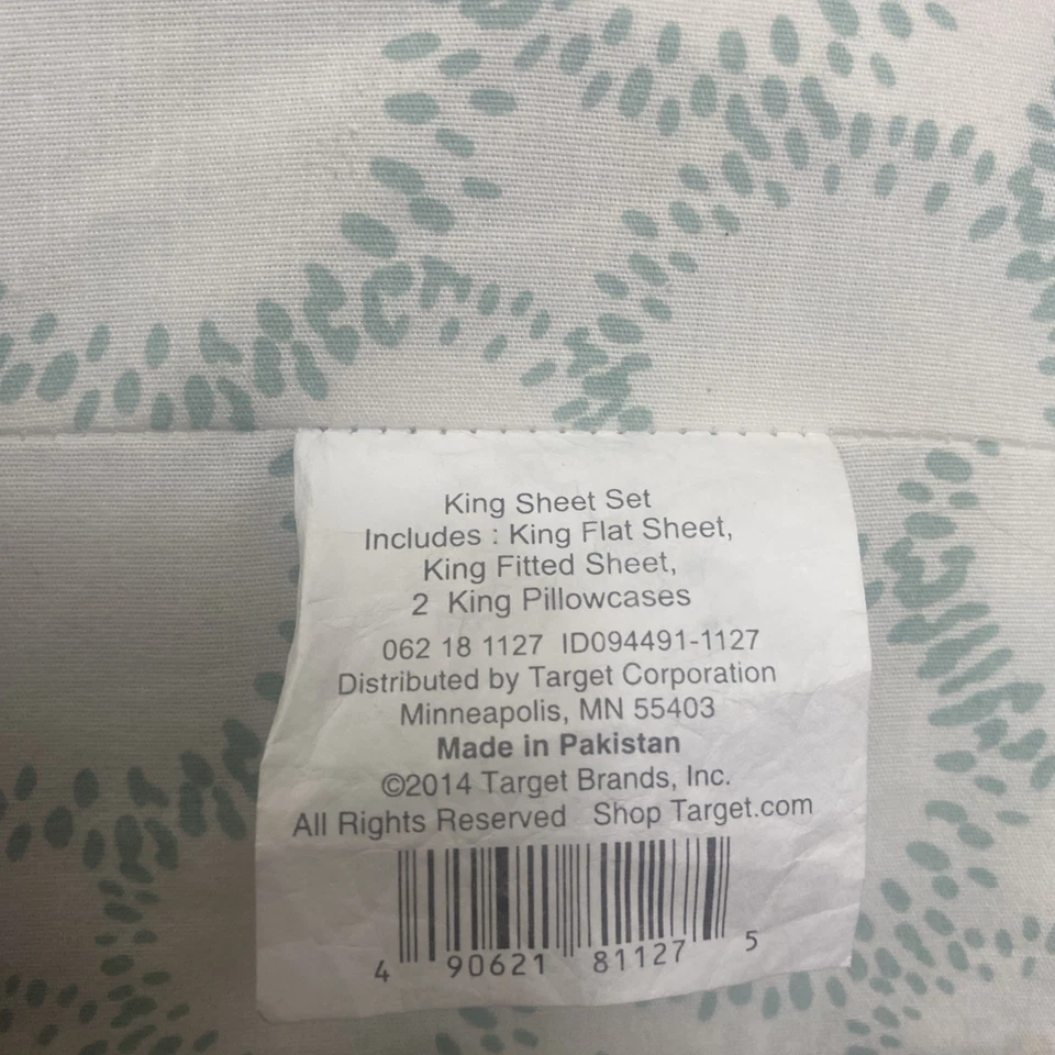 Juego de sábanas King con estampado circular - Sábana plana King/Sábana filtrada/2 fundas de almohada Foto 4 de 4