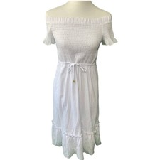 Michael Kors White Smocked Dress Medium NWT $135