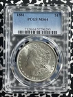 1881 U.S. $1 Morgan Dollar PCGS MS64 Lot#G587 Silver! Choice UNC!