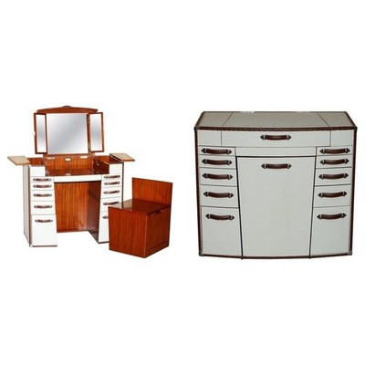 STARBAY LIVING THE LEGEND LA DESIRADE KLAPPBARER LEDERSCHMINKTISCH & HOCKER