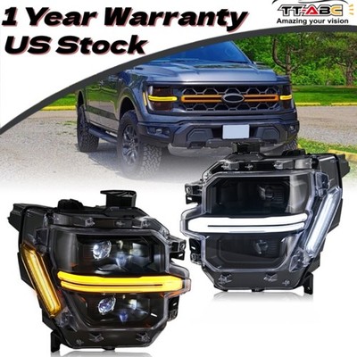 Full LED Headlight For Ford F150 F-150 2024 2025 Front Lamp Sequence Turn Signal