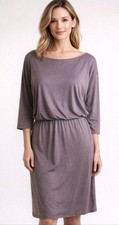 Lulu's Dress Size L Purple Open Back Lined Rayon Elastic Waist