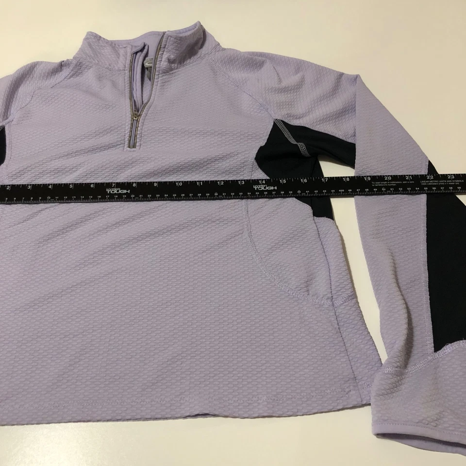 Suéter activo Champion para mujer púrpura negro 1/4 cremallera cuello alto talla M manga larga Foto 4 de 4