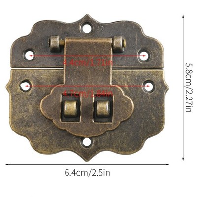 2Pcs Antique Gift Box Chest Box Clasp Hasp Latch 58x64mm Bronze Tone