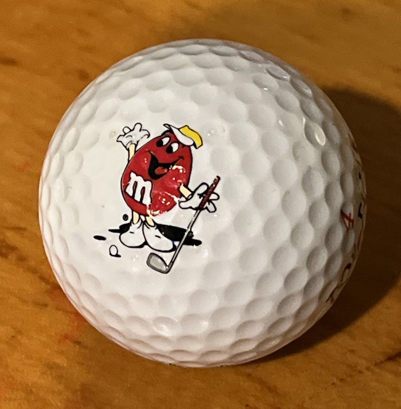 Red M&M Happy Logo Golf Ball Top Flite XL Regular Trajectory 1ct EUC