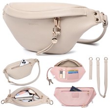 Anti Pickpocket Bag - Ivory RFID Crossbody Bag for Travel, Adjustable Strap M...