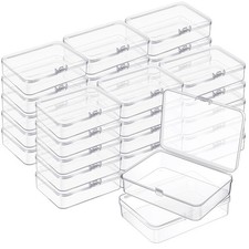 30 PCS Clear Plastic Beads Storage Containers, Small Storage Containers Box, ...