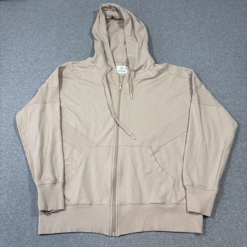 Offline By Aerie Women’s Sz S Tan Cropped Jacket Hooded Pockets Full Zip