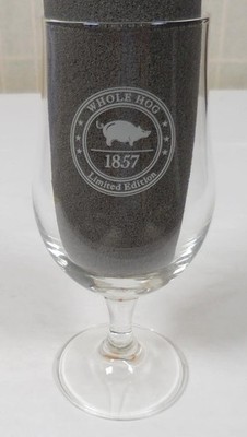 Whole Hog 1857 Limited Edition Stemmed Beer Glass, Stevens Point Brewery