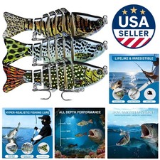 Ultra-Realistic Slow Sinking Fishing Lures with  Treble Hooks - 3 Pack