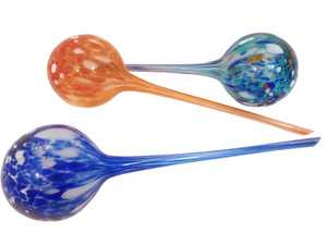 Plant Feeders Glass Self Watering Sphere Multi Hand Blown Potted Plant Set Of 3