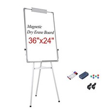 Dry Erase Easel Tripod Magnetic Whiteboard, 24" x 36"Dry Erase Flipchart Boar...