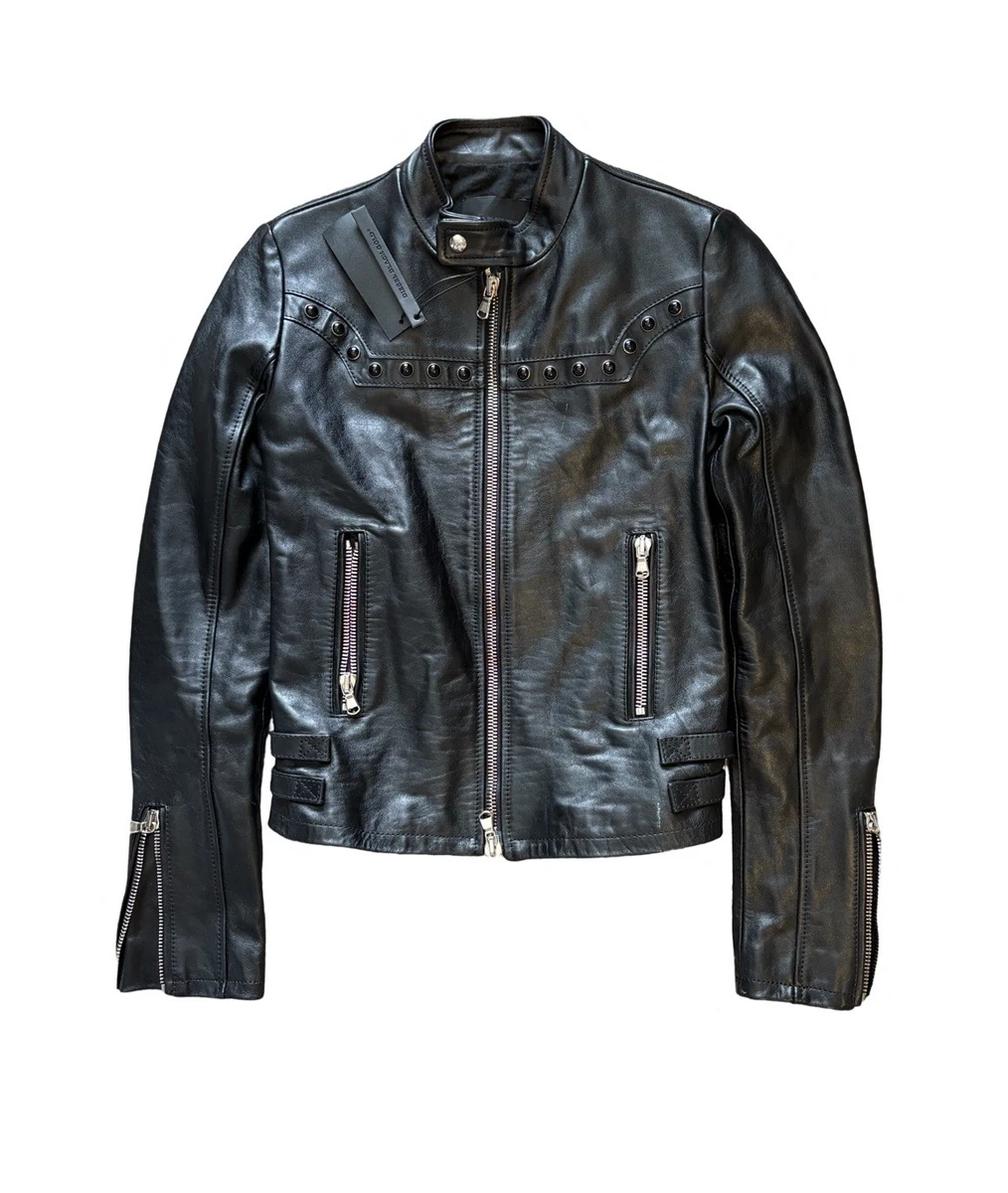 studded leather jacket products for sale | eBay
