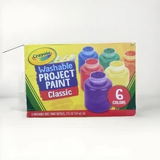 New Crayola Washable Kids Project Paint, 6 Count, Assorted