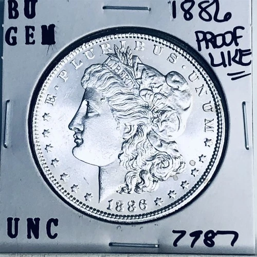 1886 BU GEM MORGAN SILVER DOLLAR UNC MS+++ U.S. MINT RARE COIN 7987