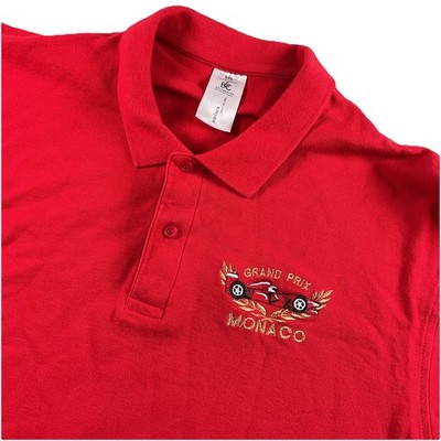 B& C Collection Unisex XXL Red Polo Shirt Grand Price Monaco