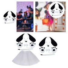 Dog Ears and Tail Long Tail Faux Dress up Gifts Cosplay Headdress for Party Prop
