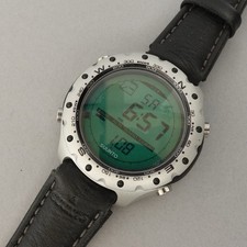 SUUNTO X-LANDER Watch (New Battery) Outdoor Dive  Works Tested Leather Band