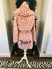 JUICY COUTURE LEOPARD CHEETAH PRINT HOODED DRESSING GOWN SIZE  L/XL r.r.p £58