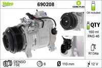 Valeo 690208 Kompressor, Klimaanlage FüR Bmw