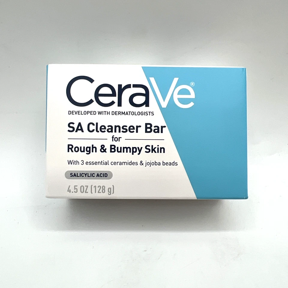 Barra limpiadora de ácido salicílico Cerave Sa para piel áspera y llena de baches paquete de 2 4,5 OZ Foto 2 de 4