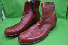 Mason Shoes,Mens Size 13,Leather Heeled Ankle Zip Boot,Burgundy,Nice Preowned