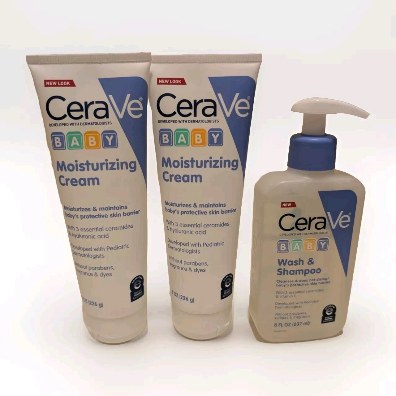 CeraVe Baby Moisturizing Cream 8 oz. Tubes Lot Of 2 + Baby Wash & Shampoo New
Opens in a new window