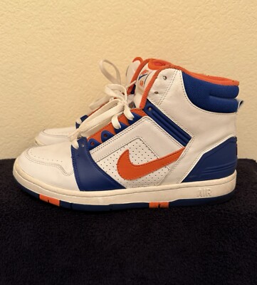 2004 Nike Air Force 2 High Sz 10 White Orange  Royal Blue New York Knicks Mets