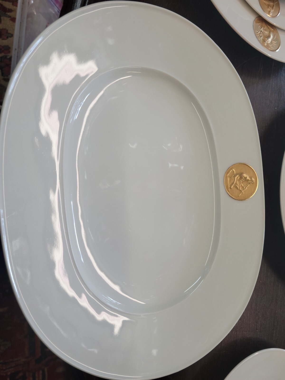 Royal Berlin Arcadia Gold 2  place settings & platter Medallion Germany 