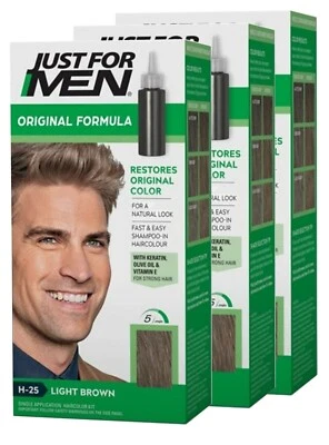 Just For Men Original Formula Light Brown Hair Colour -H 25 {PACK-3}