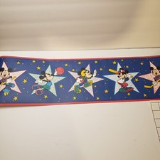 Vintage Disney Wallpaper Mickey Border Sports Stars Primary Colors 5 ft