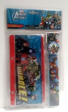 Marvel Avengers School 4PC Stationery Set Pencil Pouch, Sharpener, Ruler, Eraser