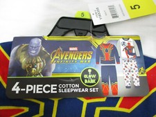 Kids Avengers 4 Piece Sleepwear Set. Size 5