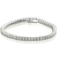 Unisex Tennis Bracelet With Diamonds in Sterling Silver 1/4 Carats 7 Inches 