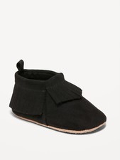 Old Navy Baby Unisex Faux-Suede Moccasin Booties Shoes Size 0-3 12-18 Months