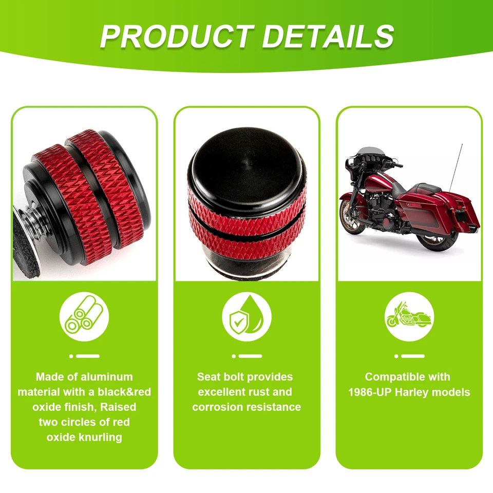 Tornillo de perno de asiento CNC para Harley Touring Road King Street Glide Special 1986-2025 Foto 3 de 4