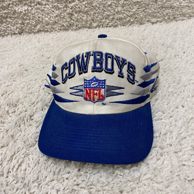 Vintage Dallas Cowboy Hat Snapback White Blue Gray Logo Athletic