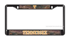 TENNESSEE VOLS Black Metal Camo License Plate Tag / Frame