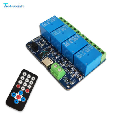 DC5V 4-channel Infrared Wireless Remote Control Relay Module Self-locking Type-C