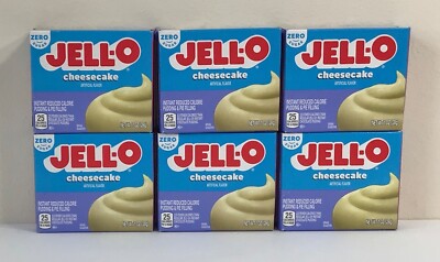 Jello Cheesecake 6 Boxes ZERO SUGAR Instant Pudding & Pie Filling Mix 1 Oz