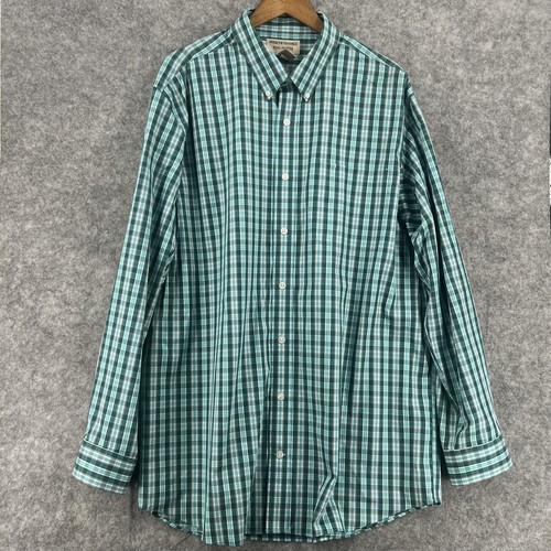 Duluth Trading Shirt Men's XLT WrinkleFighter Button Down Casual Green Plaid - Picture 3 of 13