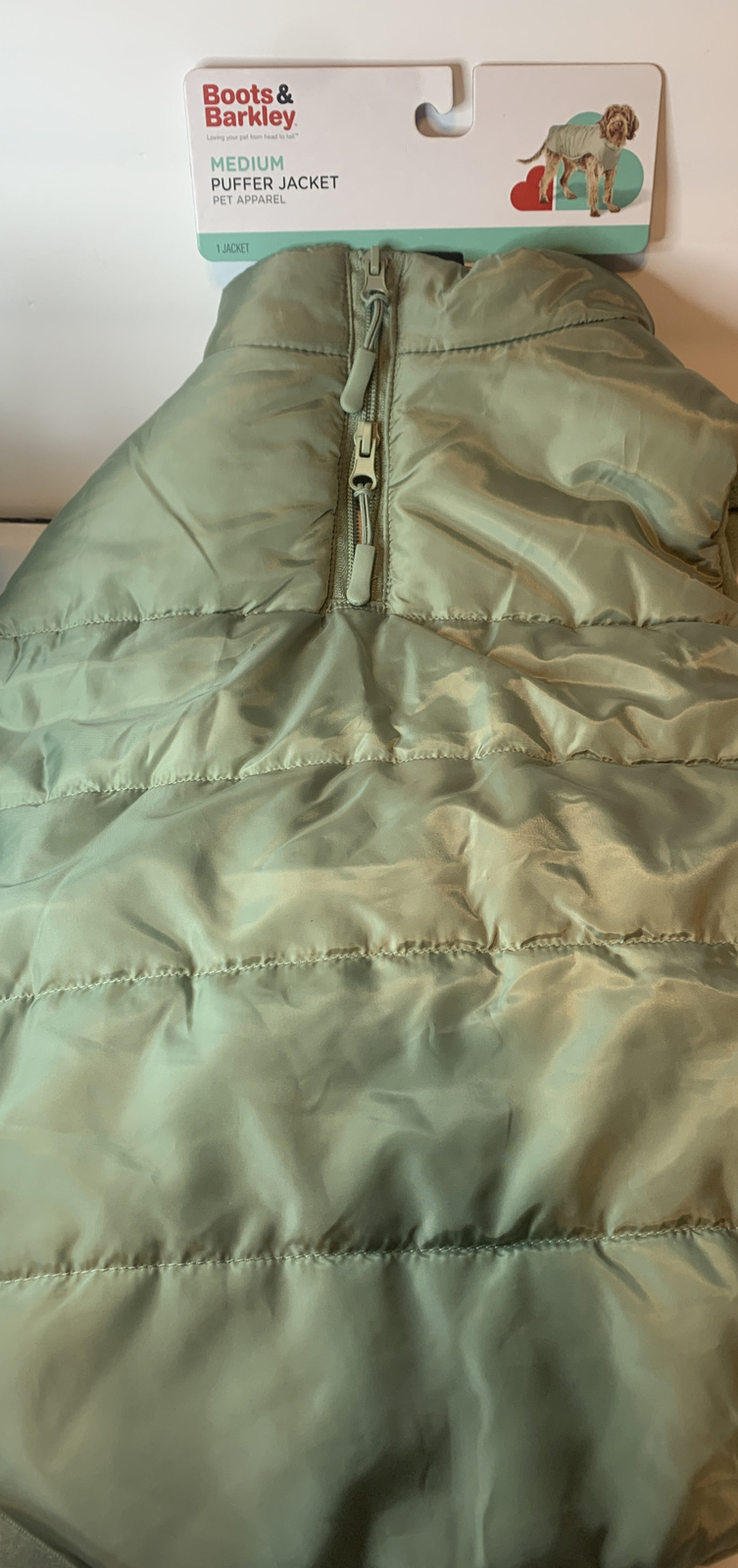 Boots & Barkley Medium pet Puffer jacket olive up to 40 lbs eBay